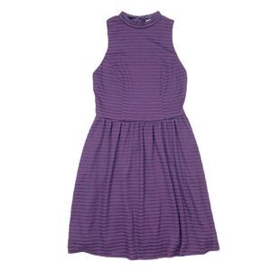 Xhilaration Purple Striped Sleeveless Dress Small